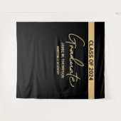 2024年度 黒黄色 卒業式 背景布 タペストリー (正面(横))