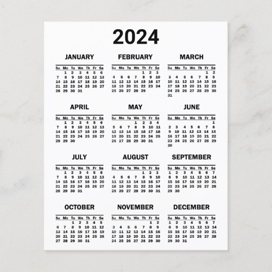 2024年度At Glanceカレンダー紙シート (正面)