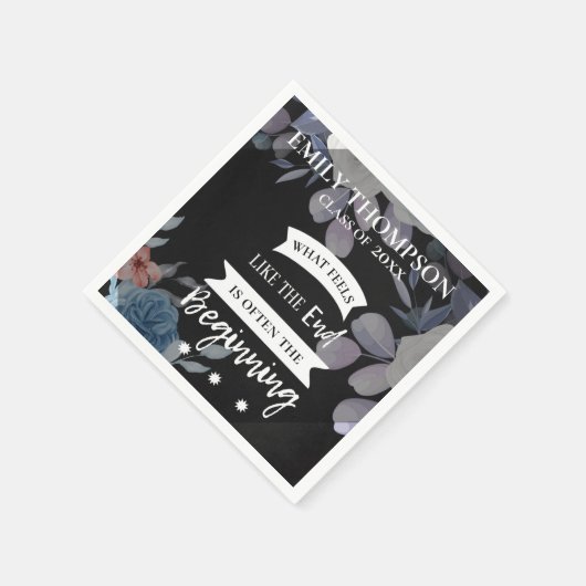 2024年引用文感動的卒業パーティーのクラス スタンダードカクテルナプキン (角)