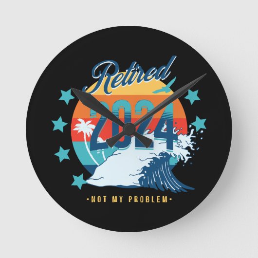 2024年引退しました ラウンド壁時計 (正面)