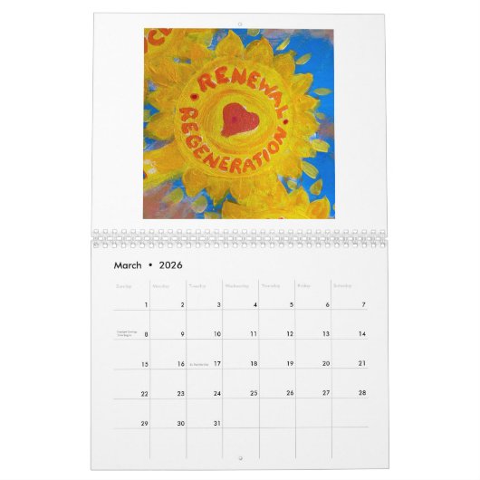2024年感動的オリジナルのアートワーク カレンダー (3月 2026)