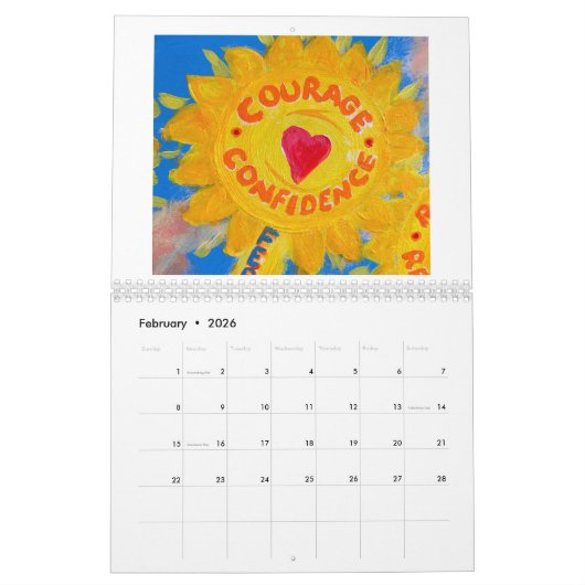 2024年感動的オリジナルのアートワーク カレンダー (2月 2026)