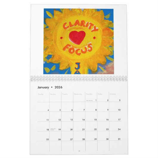 2024年感動的オリジナルのアートワーク カレンダー (1月 2026)