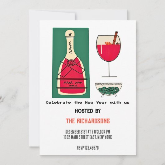 2024年新年おめでとうクリスマスグリーティングカード シーズンカード (正面)