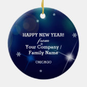 2024年新年おめでとう氷号とスノーフレーク セラミックオーナメント (裏面)