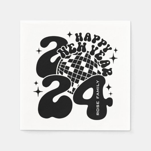 2024年新年おめでとう スタンダードカクテルナプキン (正面)