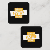 2024年新年おめでとう – フェスティバルの願いを送る スクエア名刺 (正面/裏面)