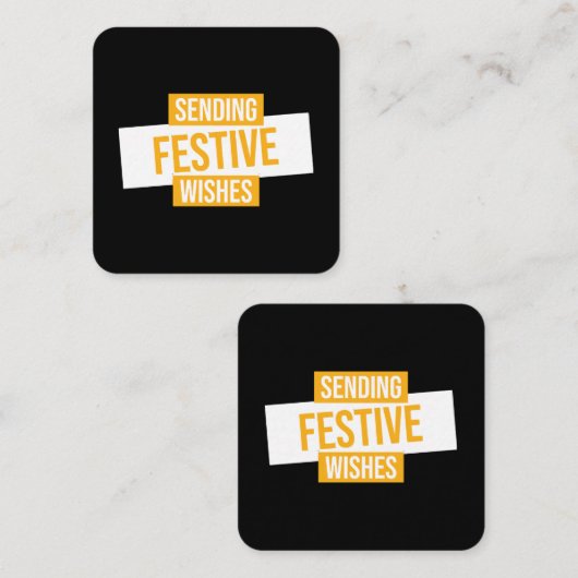 2024年新年おめでとう – フェスティバルの願いを送る スクエア名刺 (正面/裏面)