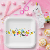 2024年新年おめでとう ペーパープレート (パーティー)