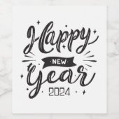 2024年新年おめでとう ワインラベル (シングルラベル)