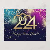 2024年新年おめでとう。花火 シーズンポストカード (正面)