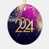 2024年新年おめでとう。花火 セラミックオーナメント (左)