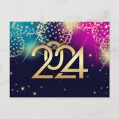 2024年新年おめでとう。花火 ポストカード (正面)