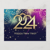 2024年新年おめでとう。花火 ポストカード (正面)
