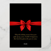 2024年新年おめでとう、赤いリボン 箔シーズンカード (裏面)