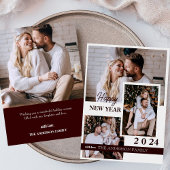 2024年新年おめでとう | 4写真ホリデーカード 招待状