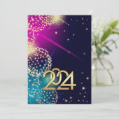 2024年新年おめでとう。Fireworksのカスタム名刺 招待状 (スタンド正面)