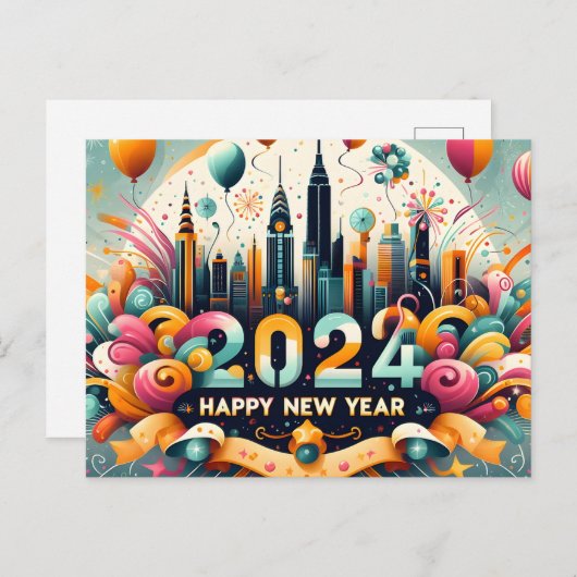 2024年新年のギフトカード シーズンポストカード (正面/裏面)