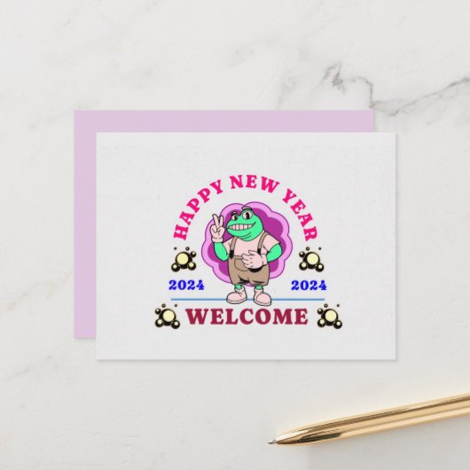 2024年新年の挨拶状 ポストカード (正面/裏面インサイチュ)