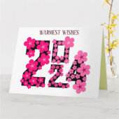 2024年新年の挨拶 カード (黄色い花)