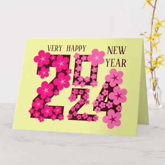 2024年新年の挨拶 誰にでも カード (黄色い花)