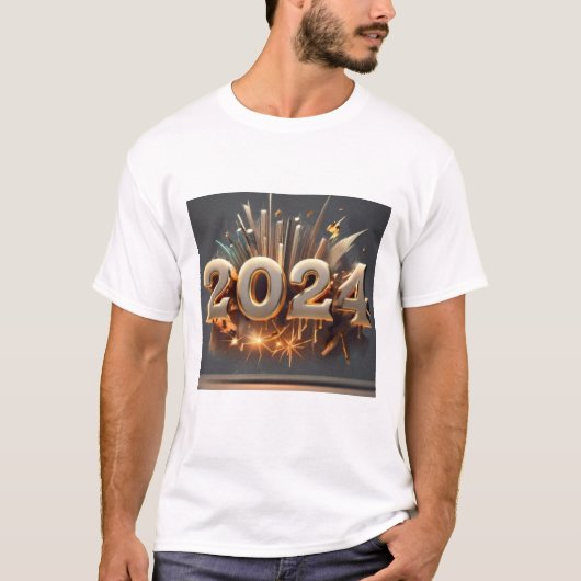 2024年新年のTシャツの作成には考慮が必要 Tシャツ (正面)