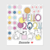 2024年新年を猫と迎える シール (シート)