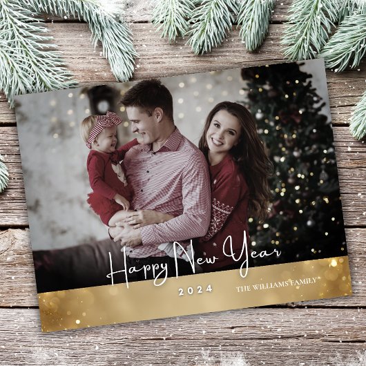 2024年新年エレガント写モダン真 シーズンポストカード