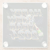 2024年新年エレガント大晦日パーティー ガラスコースター (裏面)