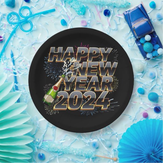 2024年新年エレガント大晦日パーティー ペーパープレート (パーティー)