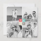 2024年新年カラーブロック4枚フォトコラージュ シーズンカード (正面)