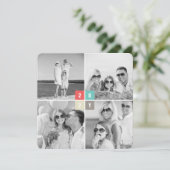 2024年新年カラーブロック4枚フォトコラージュ シーズンカード (スタンド正面)