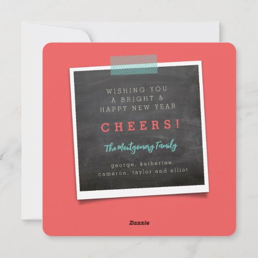 2024年新年カラーブロック4枚フォトコラージュ シーズンカード (裏面)