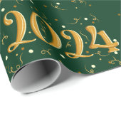 2024年新年クリスマスグリーンラッピング紙 ラッピングペーパー (ロールコーナー)