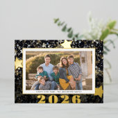 2024年新年スターコンフェッティ写真 箔シーズンカード (立ち正面)