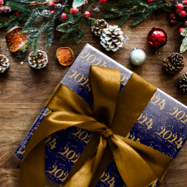 2024年新年ネイビーラッピング紙 ラッピングペーパー