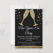 2024年新年パーティーのシャンパングラス 招待状 (正面)
