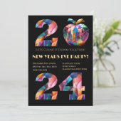 2024年新年パーティー招待状-カラフル 招待状 (スタンド正面)