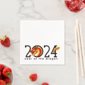 2024年新年中国の漫画ドラゴンナプキンス スタンダードカクテルナプキン (インサイチュ)