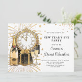 2024年新年会パーティー ゴールドグリッター 招待状 (スタンド正面)