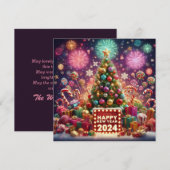2024年新年花火クリスマスツリー星たち シーズンカード (正面/裏面)