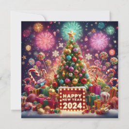 2024年新年花火クリスマスツリー星たち シーズンカード