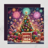 2024年新年花火クリスマスツリー星 シーズンカード (正面/裏面)