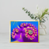 2024年新年 – フラクタルカラフルと金ゴールド 箔シーズンポストカード (立ち正面)