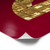 2024年新年 – ボール – NYC金ゴールド&レッド –  ポスター (コーナー)