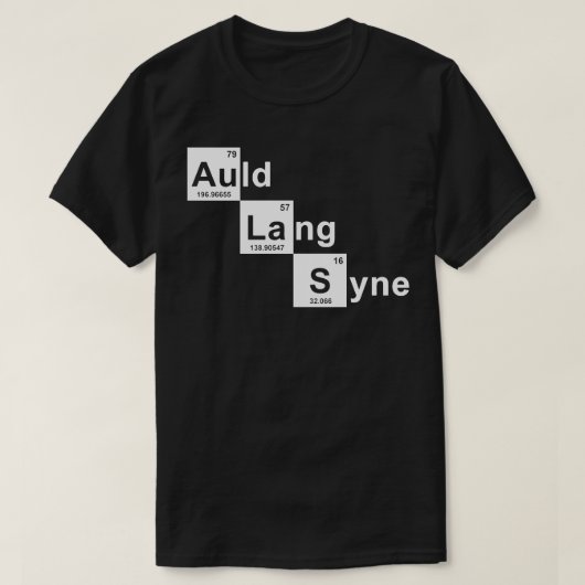 2024年新年Would Lang Syne New Year Scientific E Tシャツ (デザイン正面)