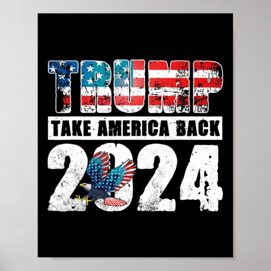 2024年旗 アメリカを取り戻せ 4th Of July トランプ 2024 ポスター (正面)