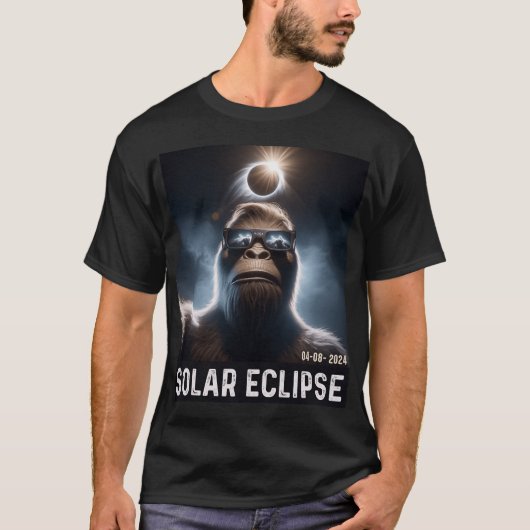 2024年日食メガネ太陽ので自撮る Tシャツ (正面)