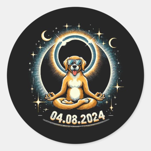 2024年日食犬 ラウンドシール (正面)