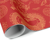 2024年旧暦ドラゴン中国のパターン ラッピングペーパー (ロールコーナー)